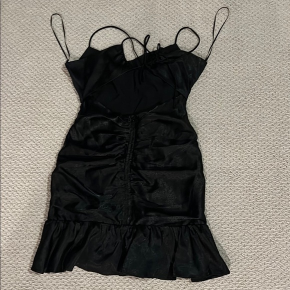 Astr Black Ruched Ruffled Mini Dress - Picture 4 of 5